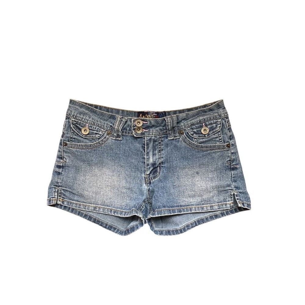 angels low-rise denim mini shorts